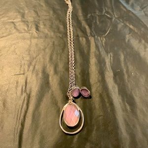 Costume earring and necklace set light purple pierced ears